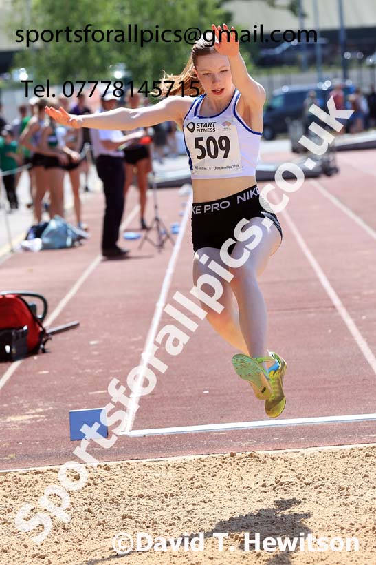Womens Under-17s Long Jump, 2024 North Eastern Track and Field Champs., Middlesbrough.  Photo: David T. Hewitson/Sports for All Pics